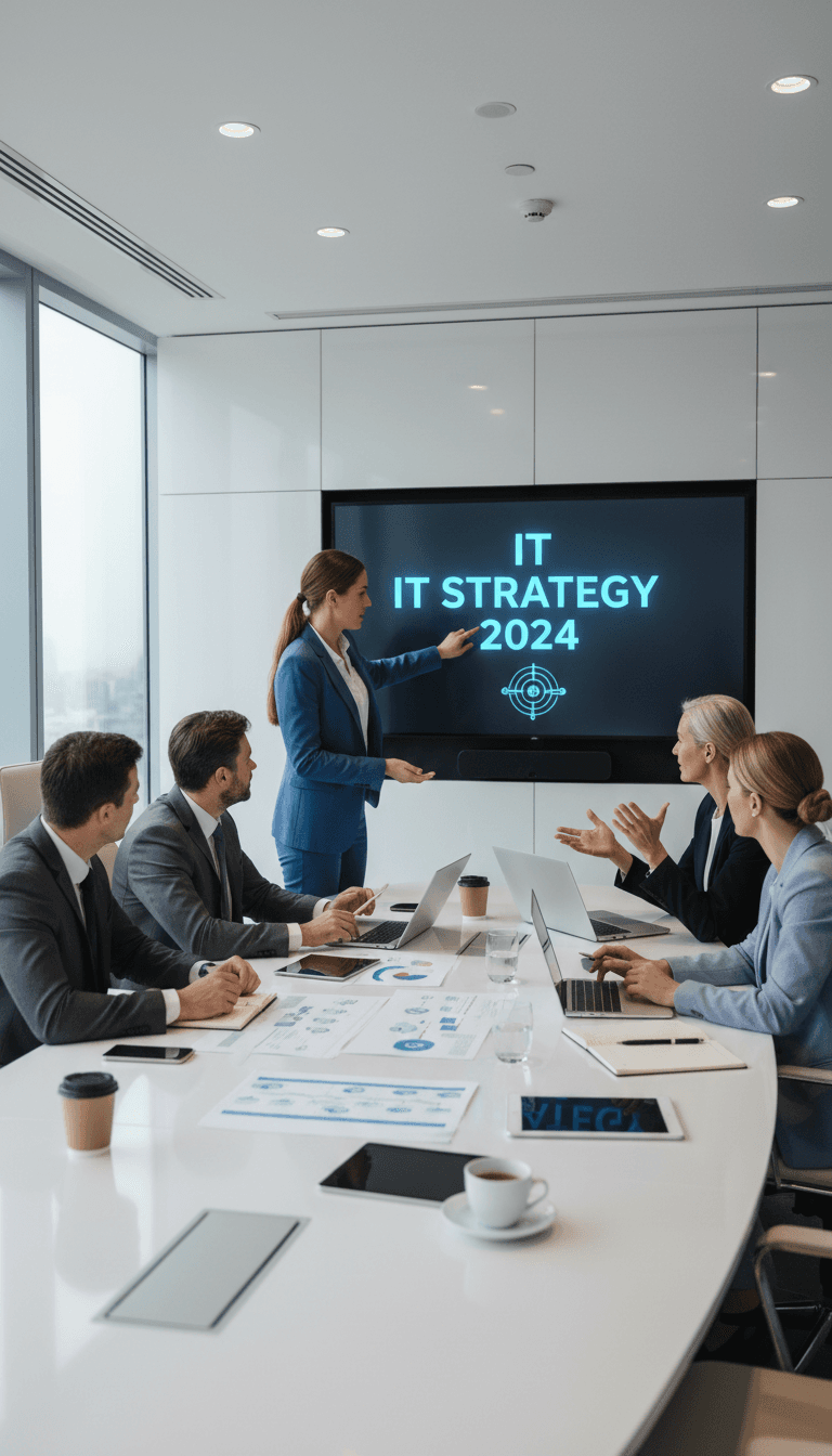 Business team in IT strategy meeting